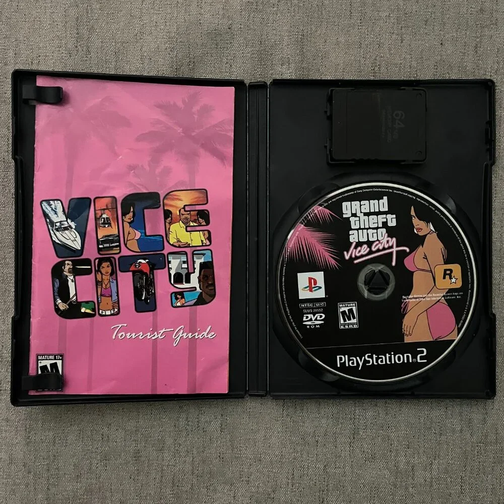 Grand Theft Auto Vice City GTA + Memory Card CIB Tested Sony PlayStation 2 PS2